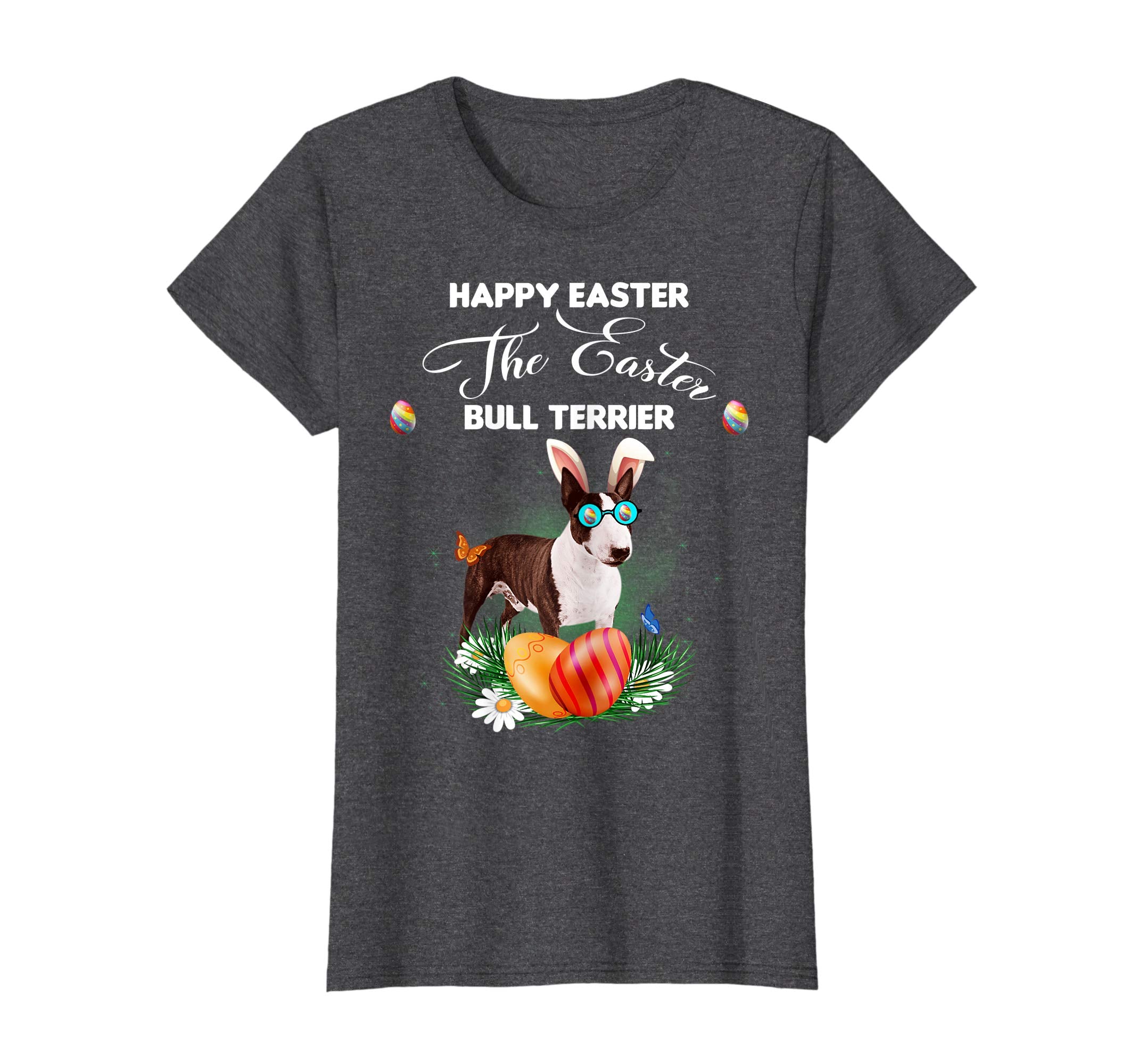Bull Terrier Dog Sunglass Bunny Happy Easter Day Tshirt
