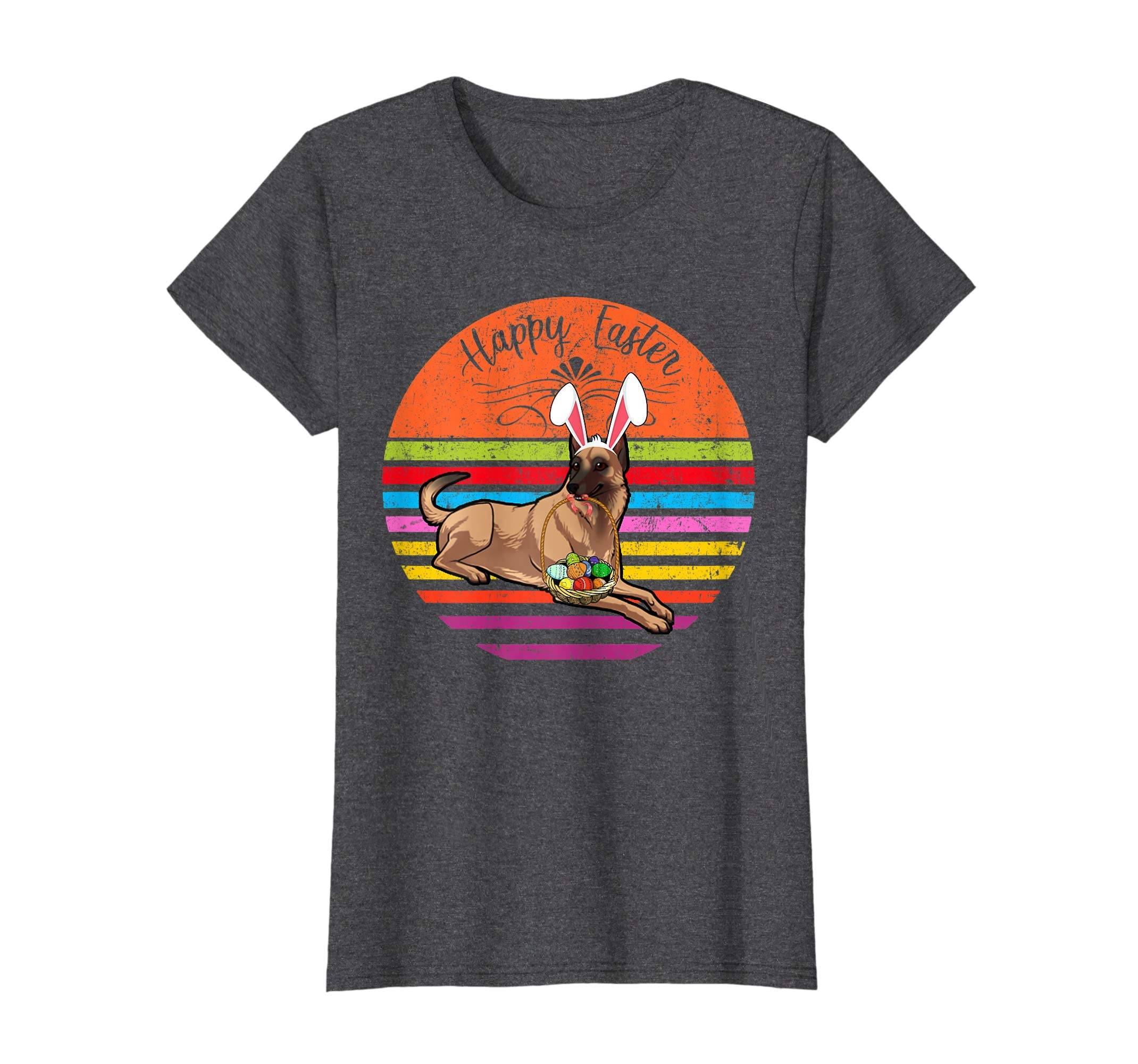 Cute Belgian Malinois Dog With Bunny Hat Easter Eggs T Shirt