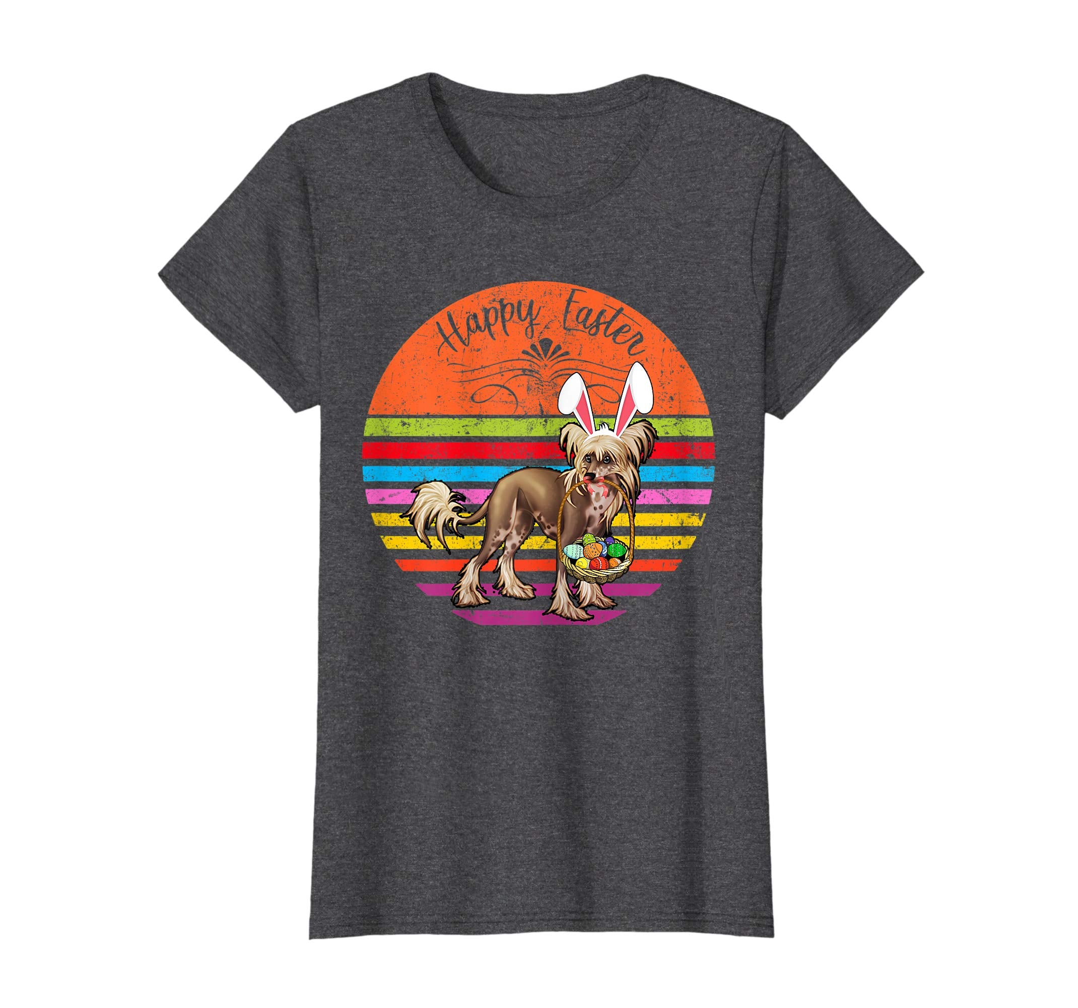 Vintage Chinese Crested Dog Easter Eggs Basket T Shirt