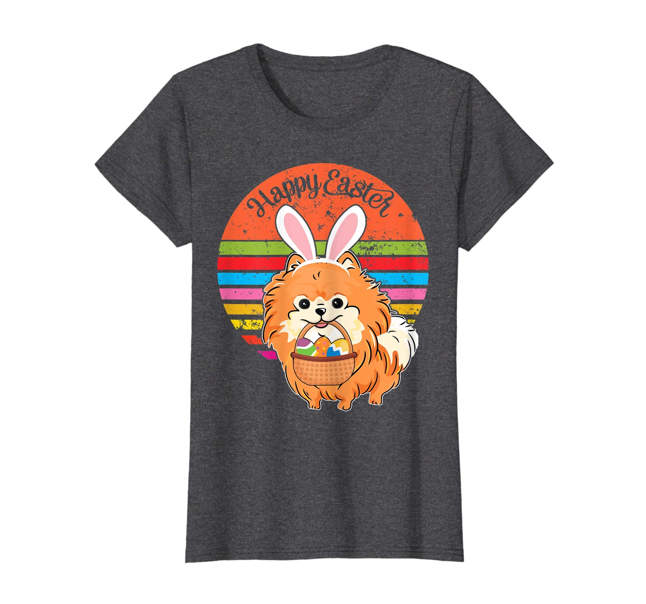 Pomeranian Bunny Dog Easter Eggs Happy Easter Vintage Shirt