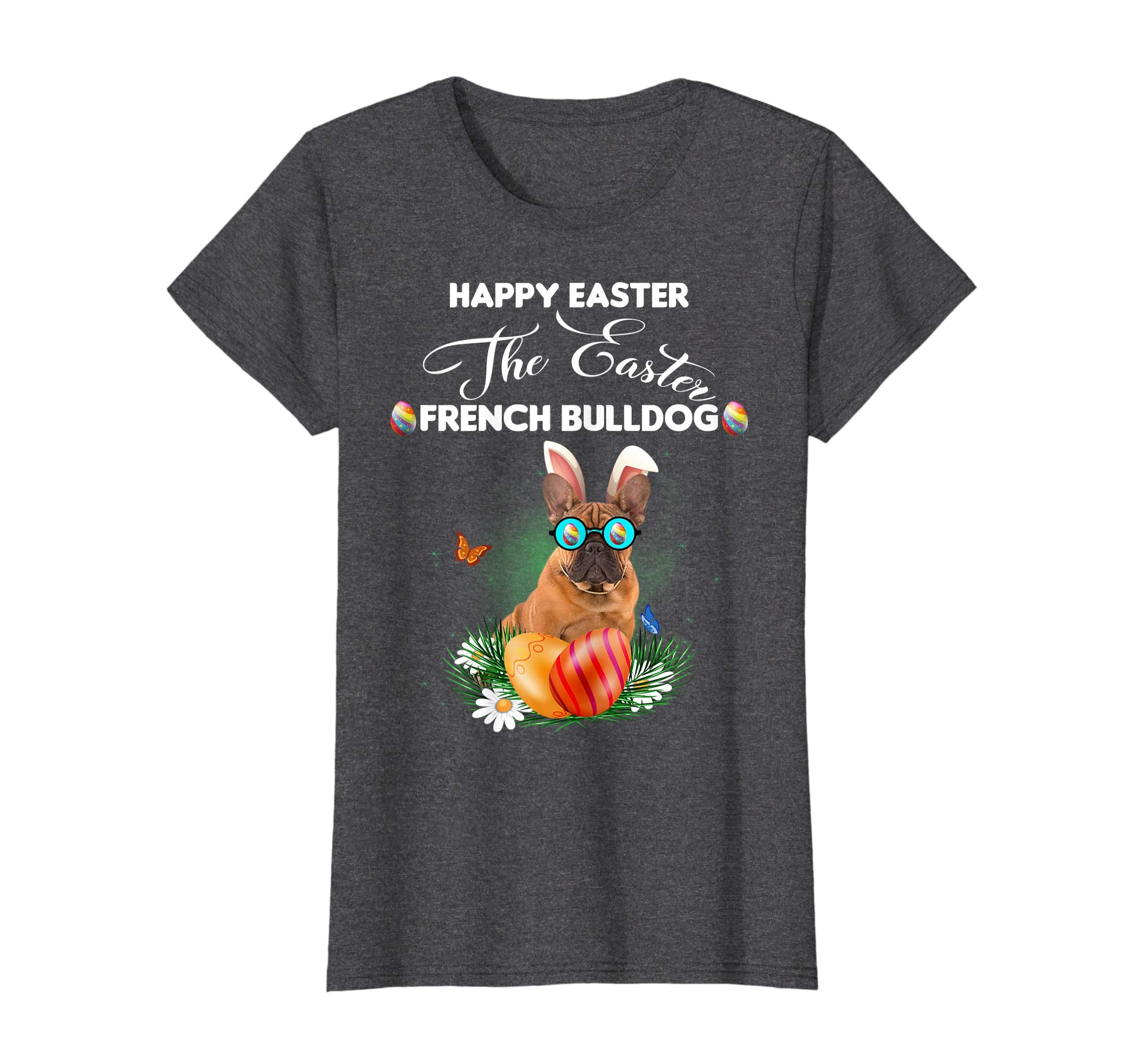 French Bulldog Dog Sunglass Bunny Happy Easter Day Tshirt