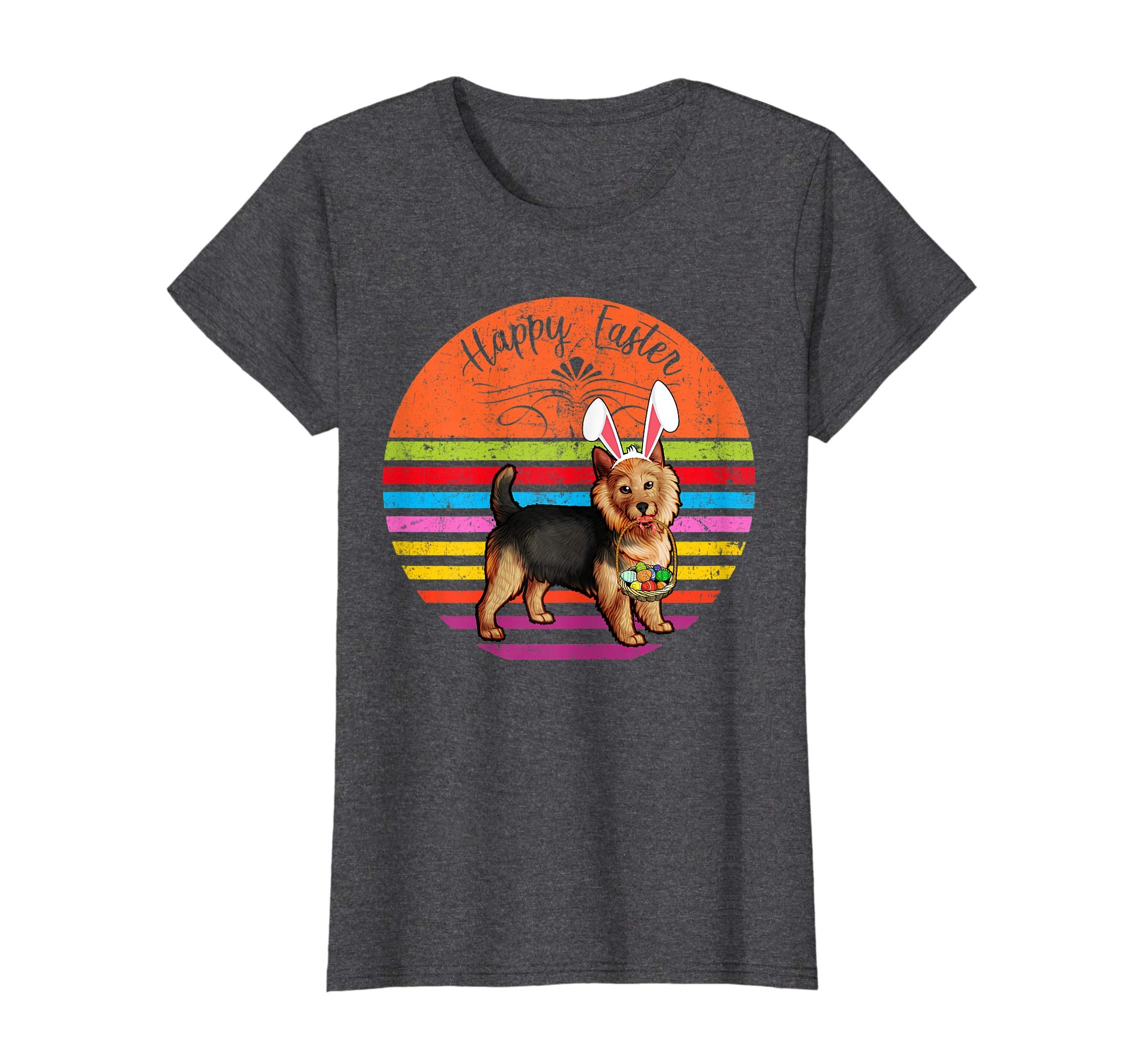 Vintage Australian Terrier Dog Easter Eggs Basket T Shirt