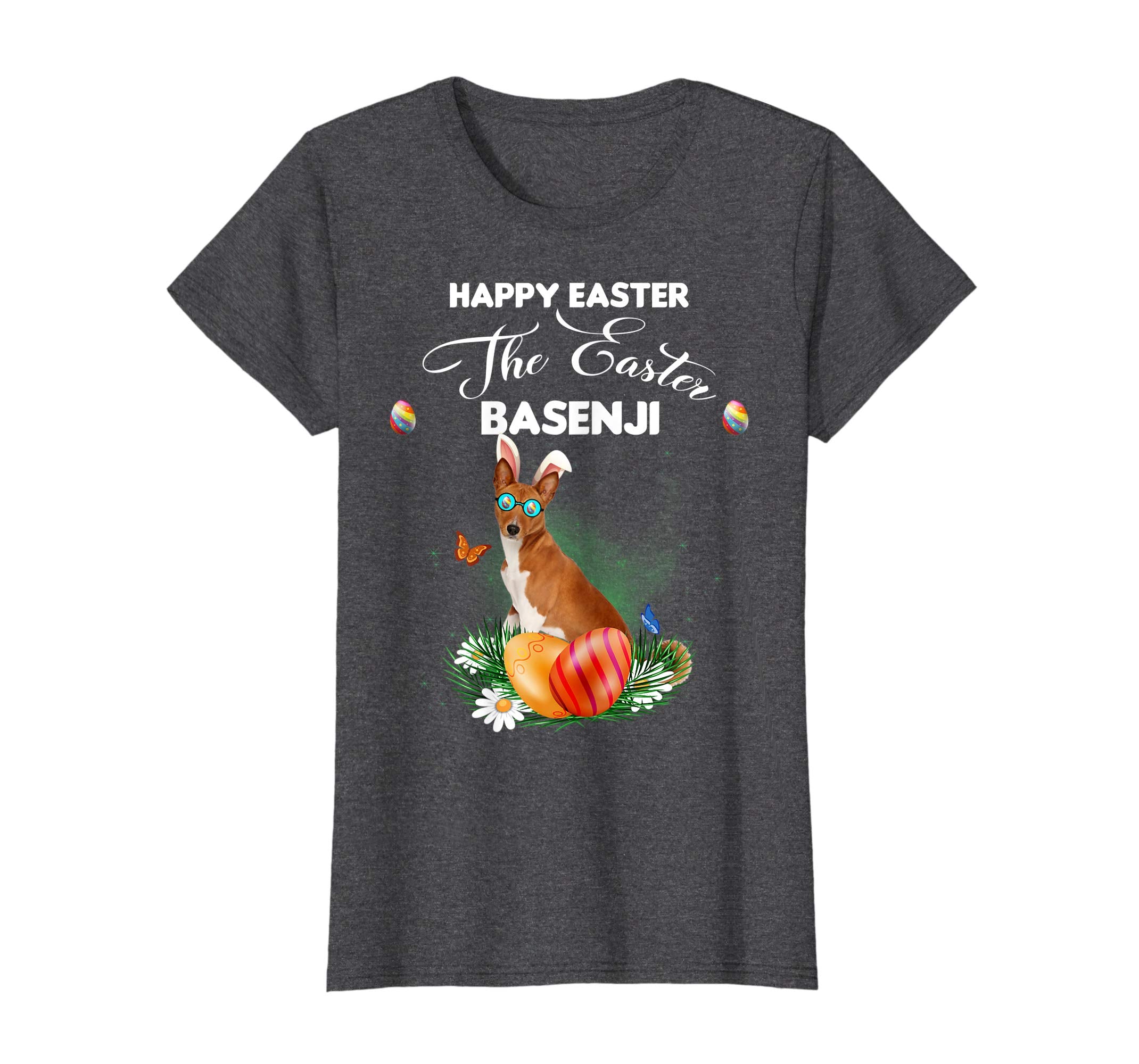Basenji Dog Sunglass Bunny Happy Easter Day Tshirt