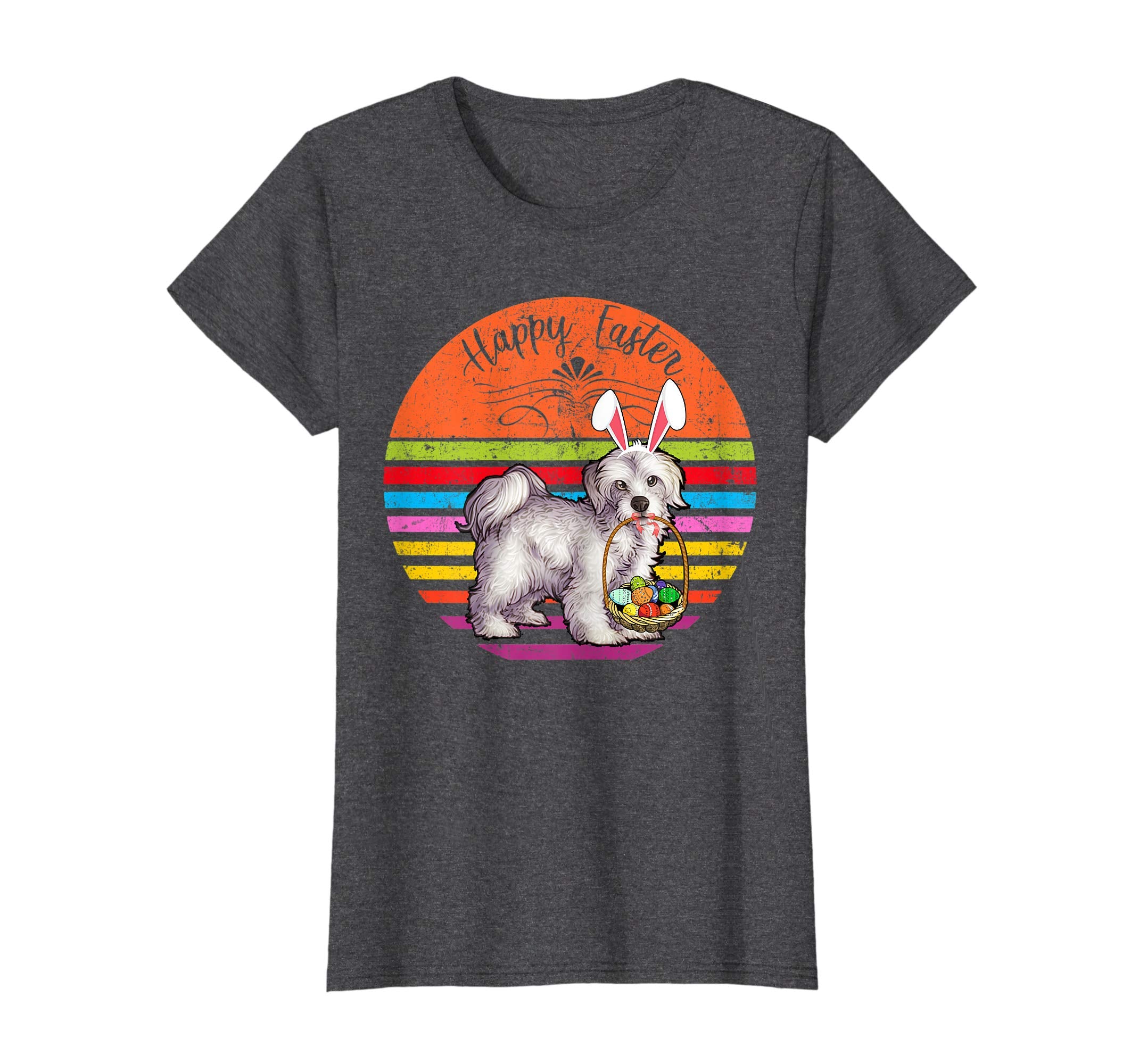 Vintage Maltese Dog Easter Eggs Basket T Shirt