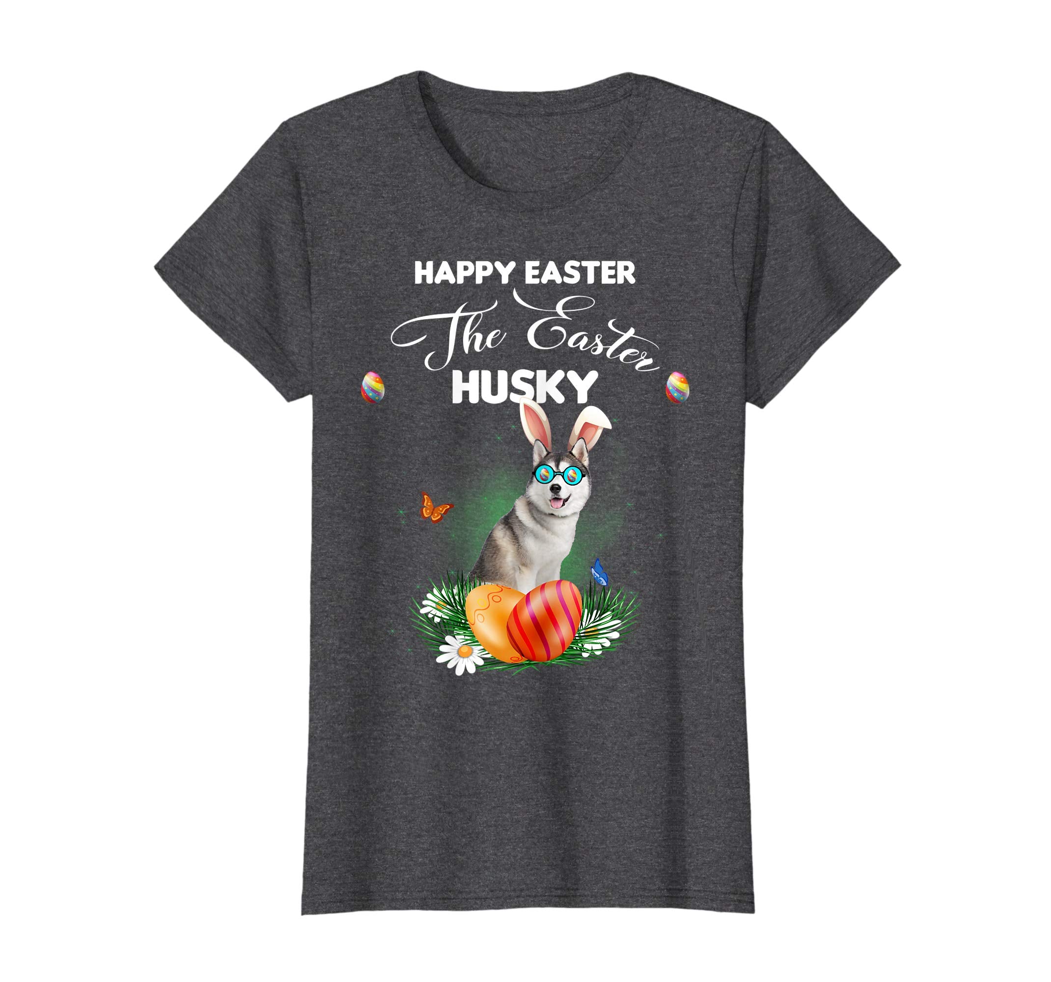 Husky Dog Sunglass Bunny Happy Easter Day Tshirt
