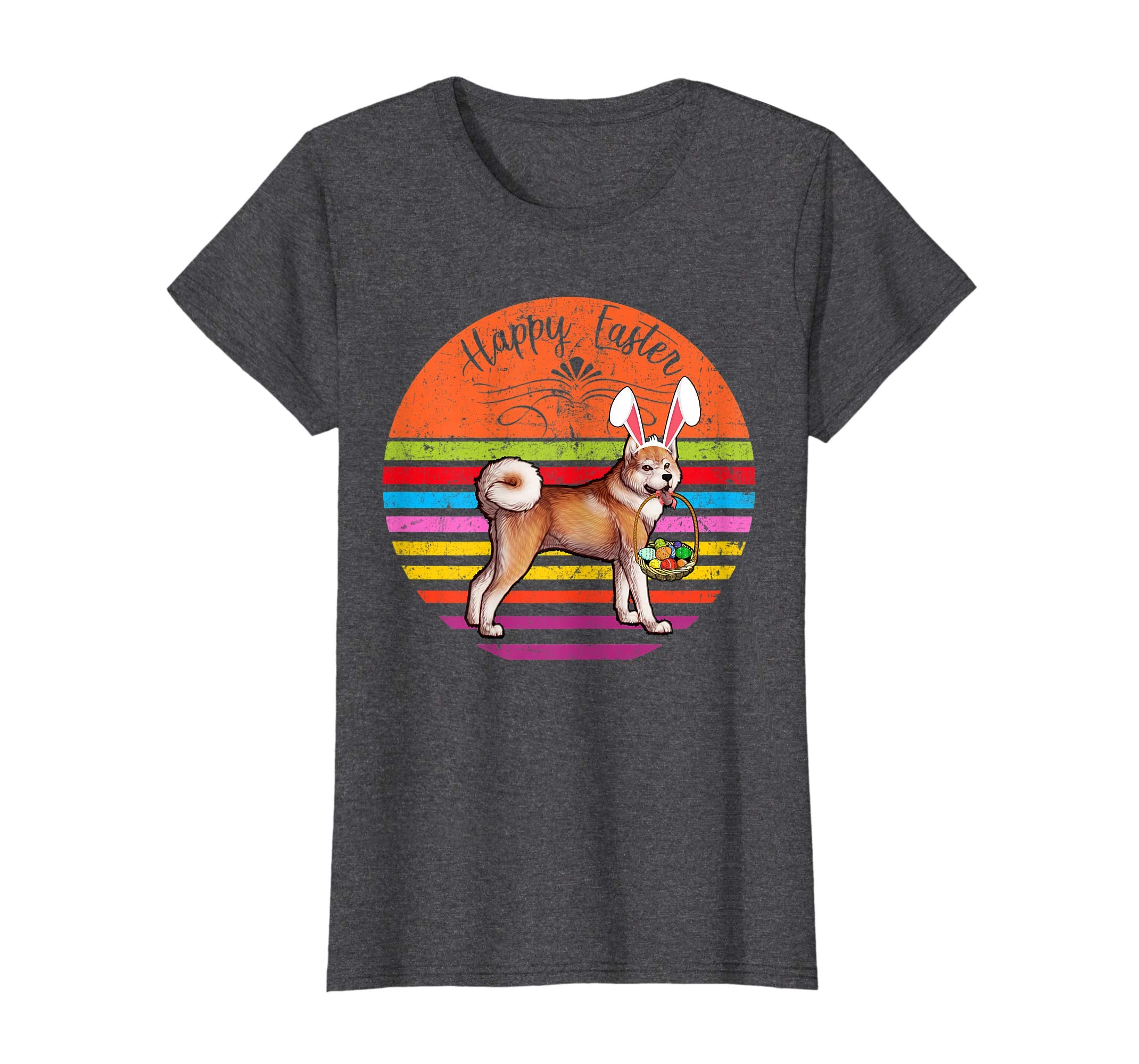 Vintage Akita Dog Easter Eggs Basket T Shirt