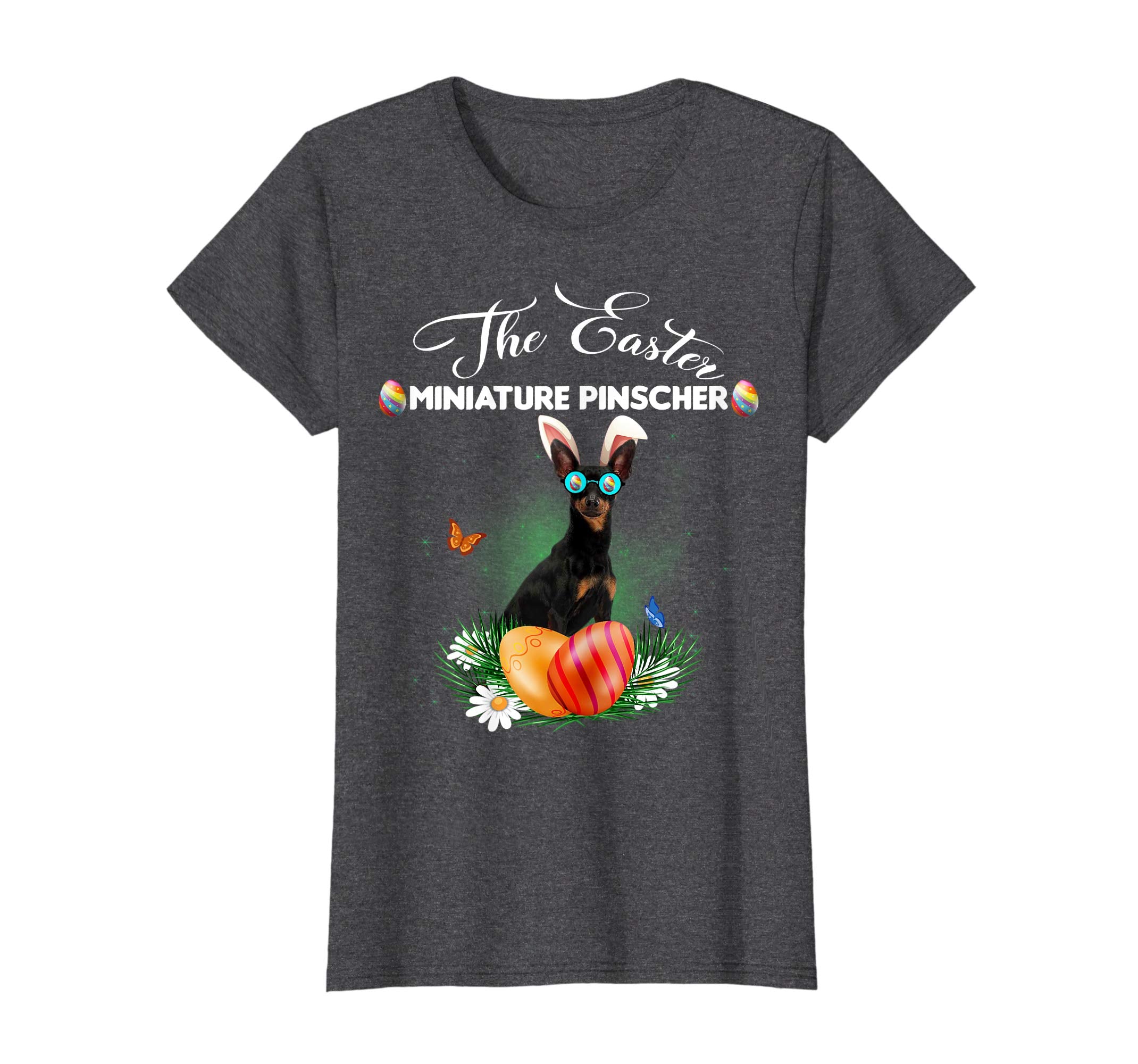 Miniature Pinscher Bunny Easter Day Dog Gifts T-Shirt