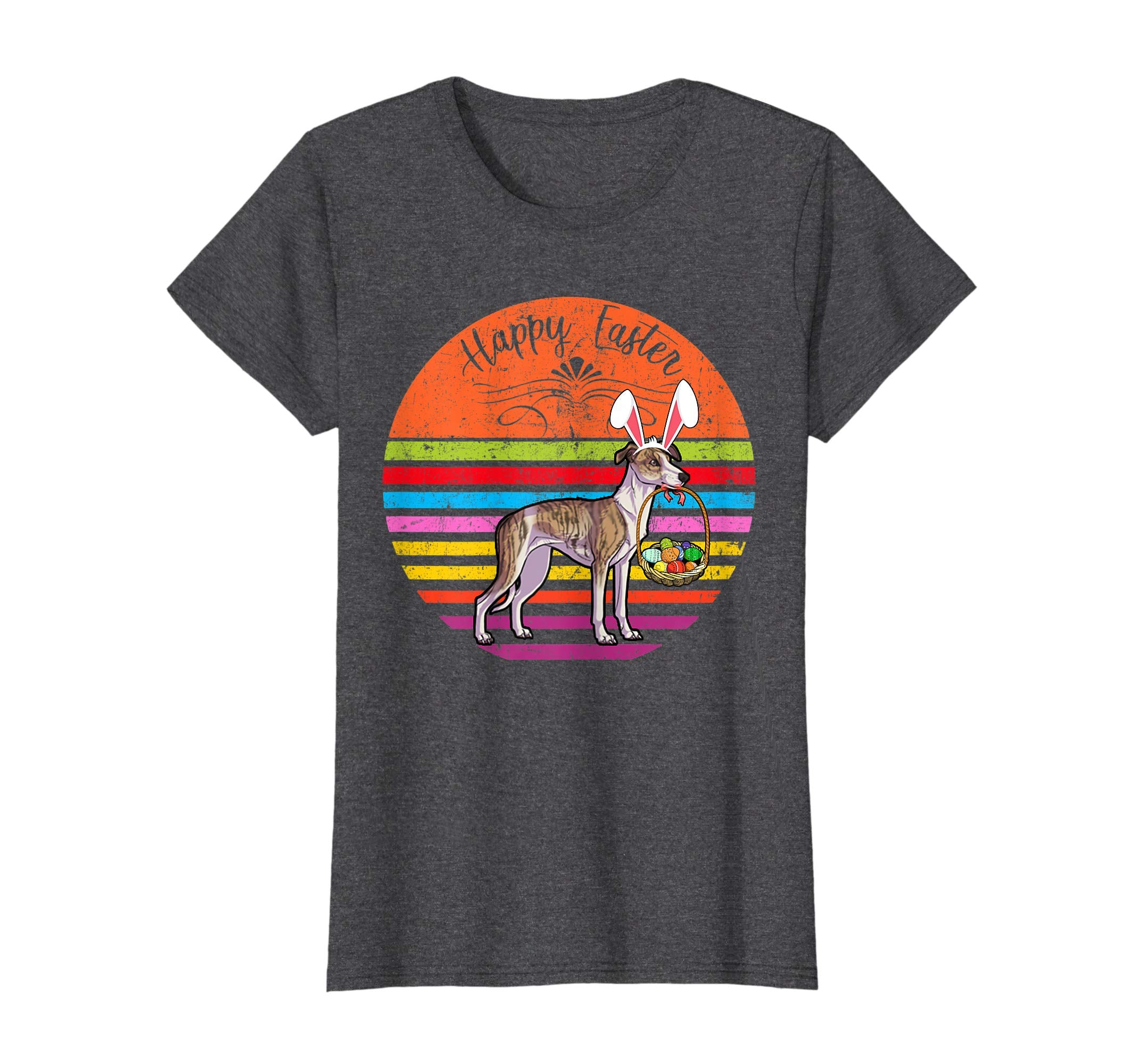 Cute Whippet Dog With Bunny Hat Happy Easter Eggs T Shirt