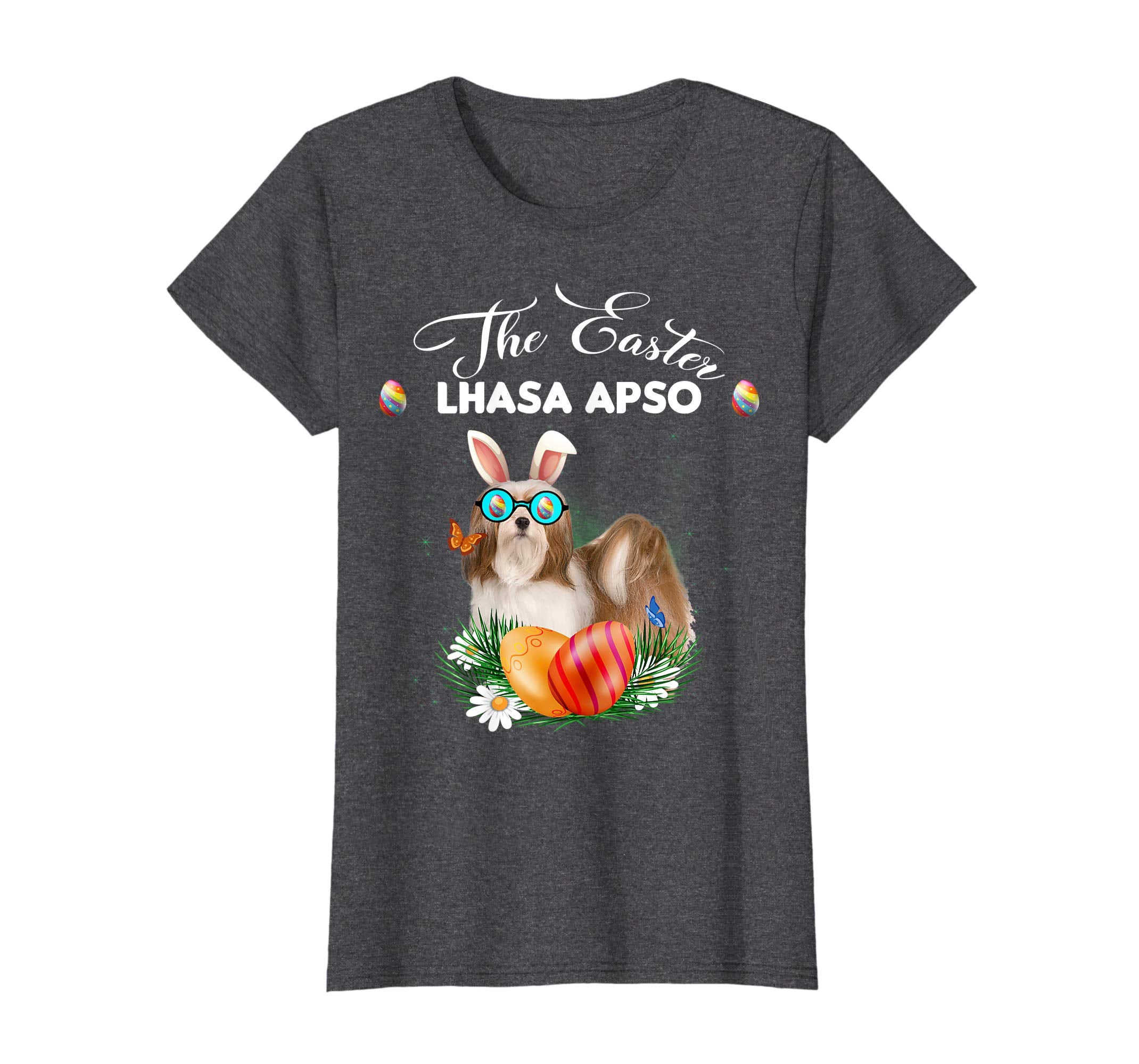 Lhasa Apso Bunny Easter Day Dog Gifts T-Shirt
