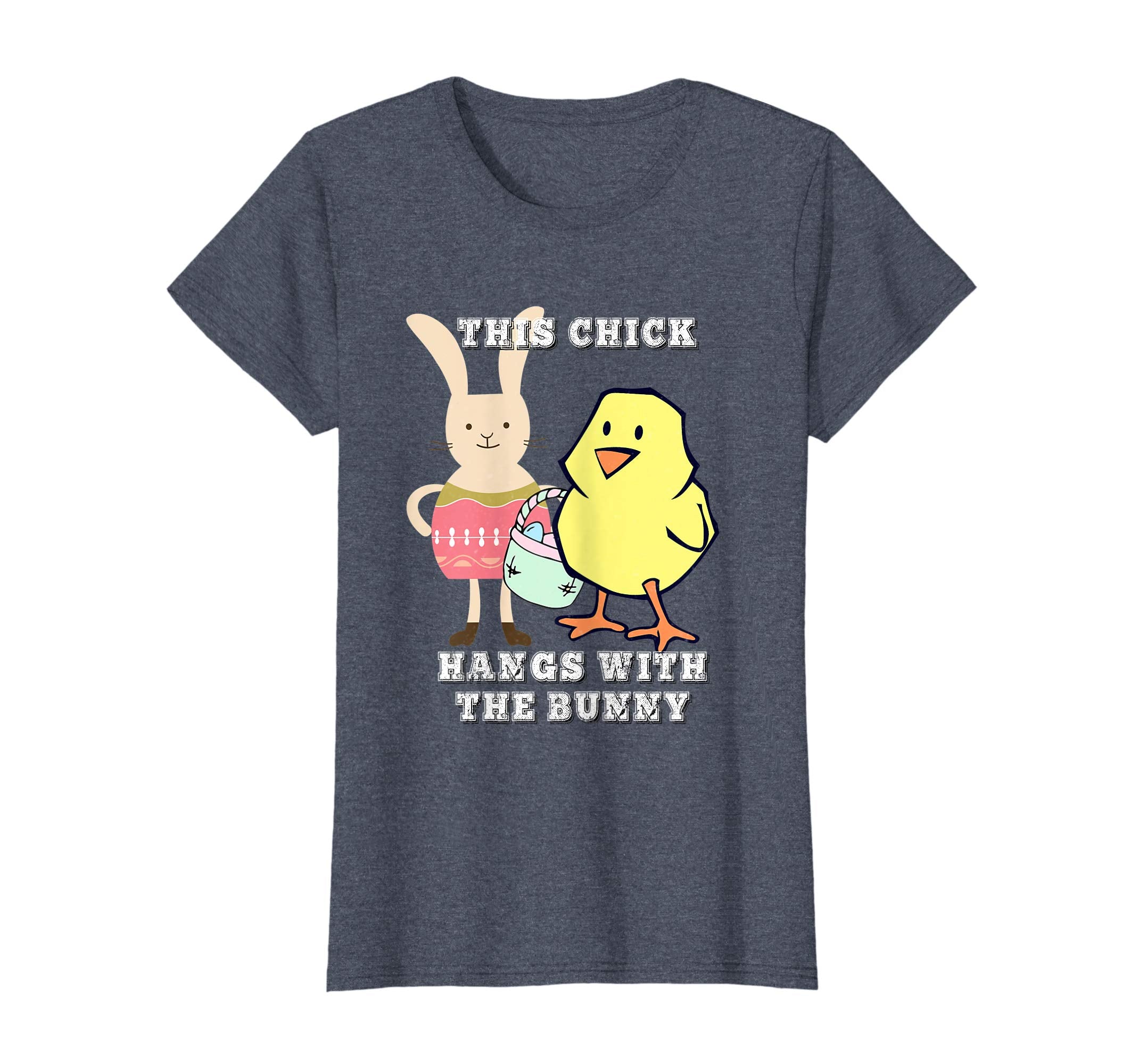 Womens This chick hangs with the bunny Easter T-shirt for women