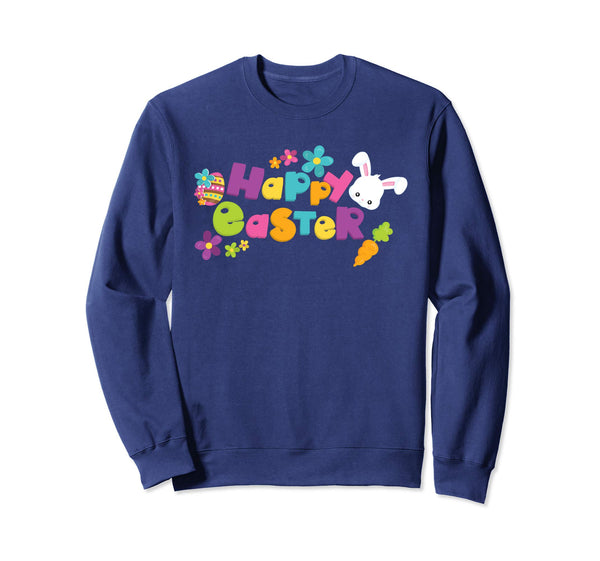 Happy Easter Shirt Cute Bunny Flower Carrots Sweatshirt
