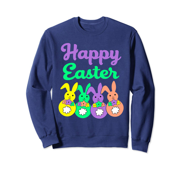 Happy Easter Egg Hunt Bunnies Bow Men Women Sweatshirt Gift