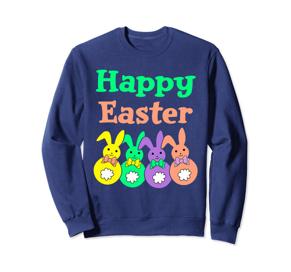Happy Easter Egg Hunt Bunnies Bow Men Women Sweatshirt Gift