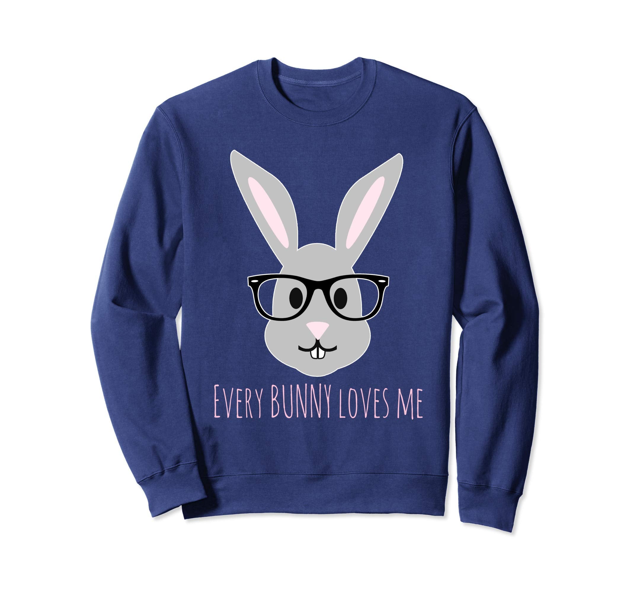 Happy Easter Shirt Cute Bunny Head with Glasses Sweatshirt