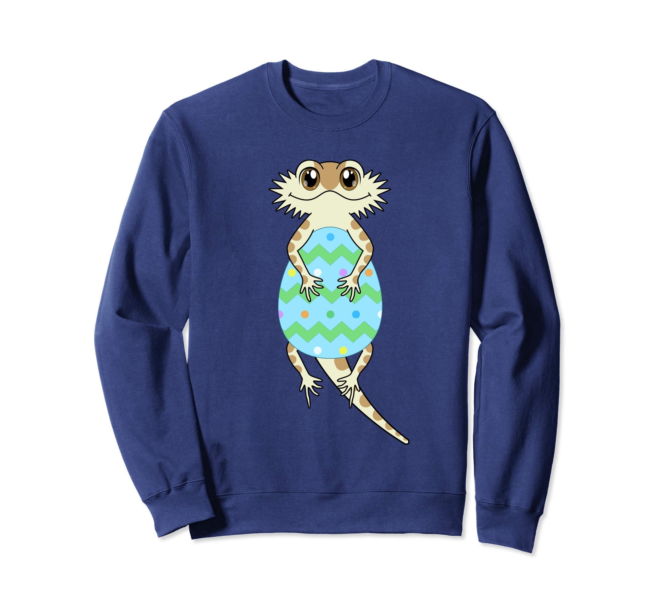 Bearded Dragon Easter Sweatshirt Cartoon Cute Easter Egg