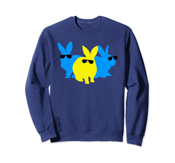 Cute Trio Easter Bunnies In Shades Sweatshirt Easter Egg