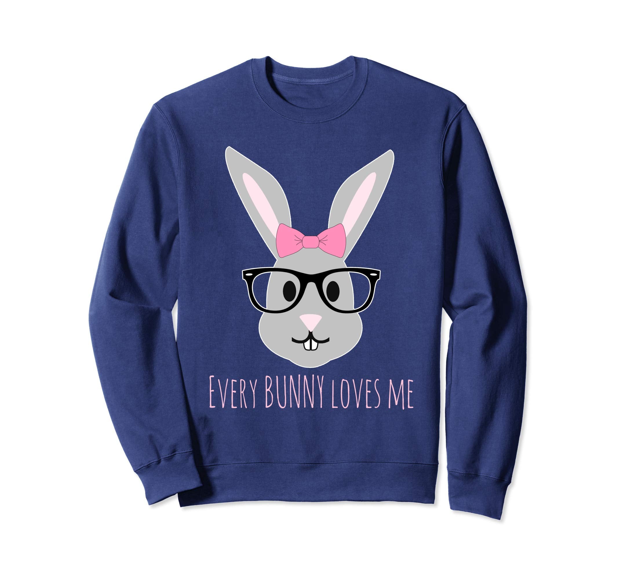 Happy Easter Shirt Girl Bunny with Glasses Sweatshirt