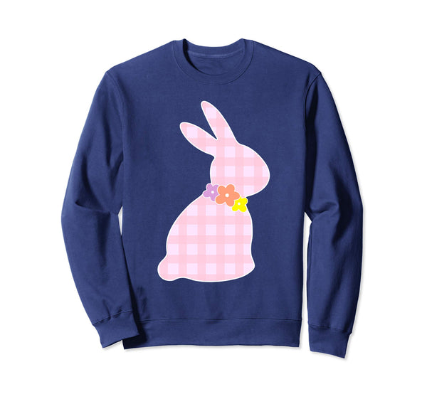 Bunny Buffalo Plaid Bow Happy Easter Women Sweatshirt Gift