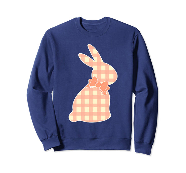 Bunny Buffalo Plaid Bow Happy Easter Women Sweatshirt Gift