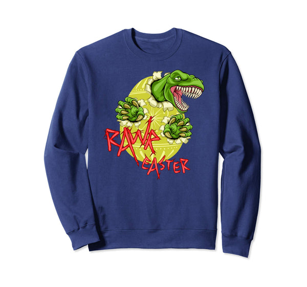 Rawr Easter T-Rex Dinosaur Ripping Through Egg Sweatshirt