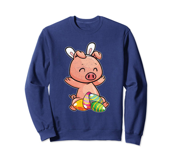 Pig And Bunny Rabbit Hat Funny Easter Eggs Gift Shirt