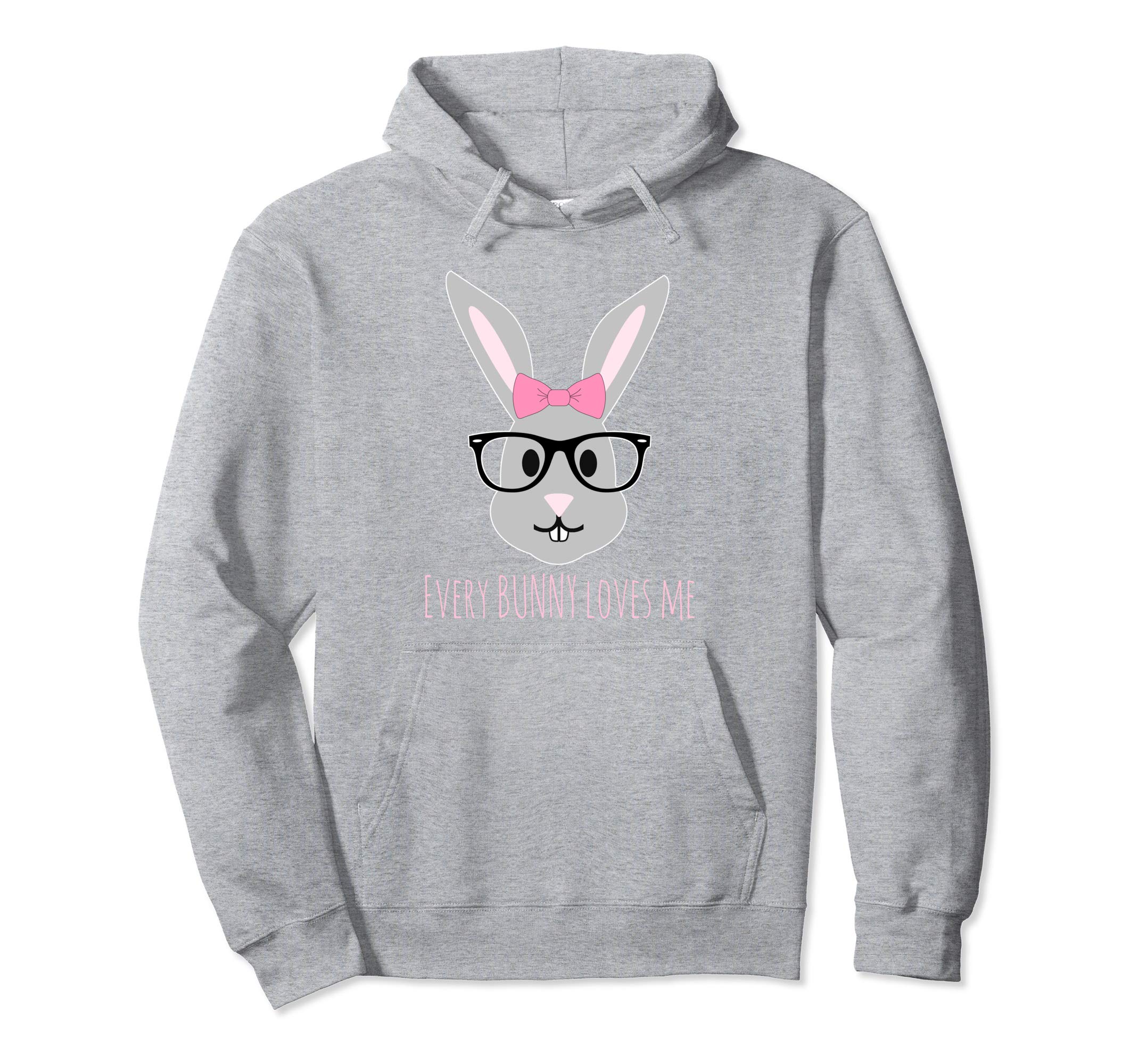 Happy Easter Shirt Girl Bunny with Glasses Hoody Hoodie