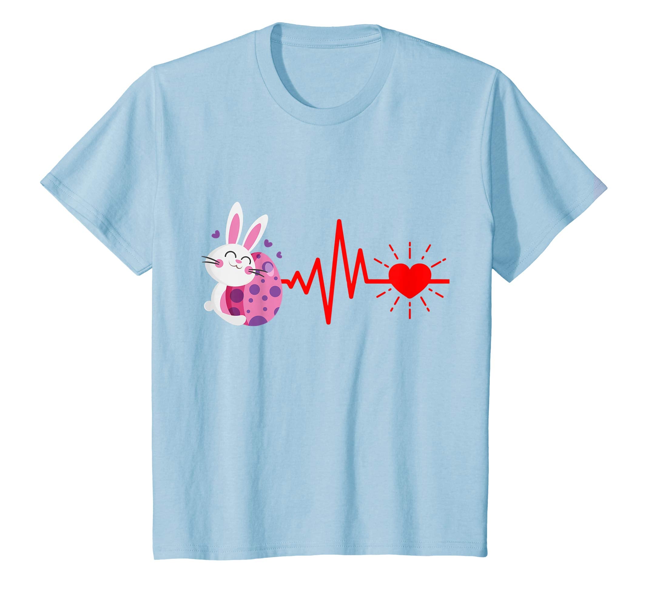Bunny Rabbit With Easter Eggs Heartbeat Happy Easter Shirt