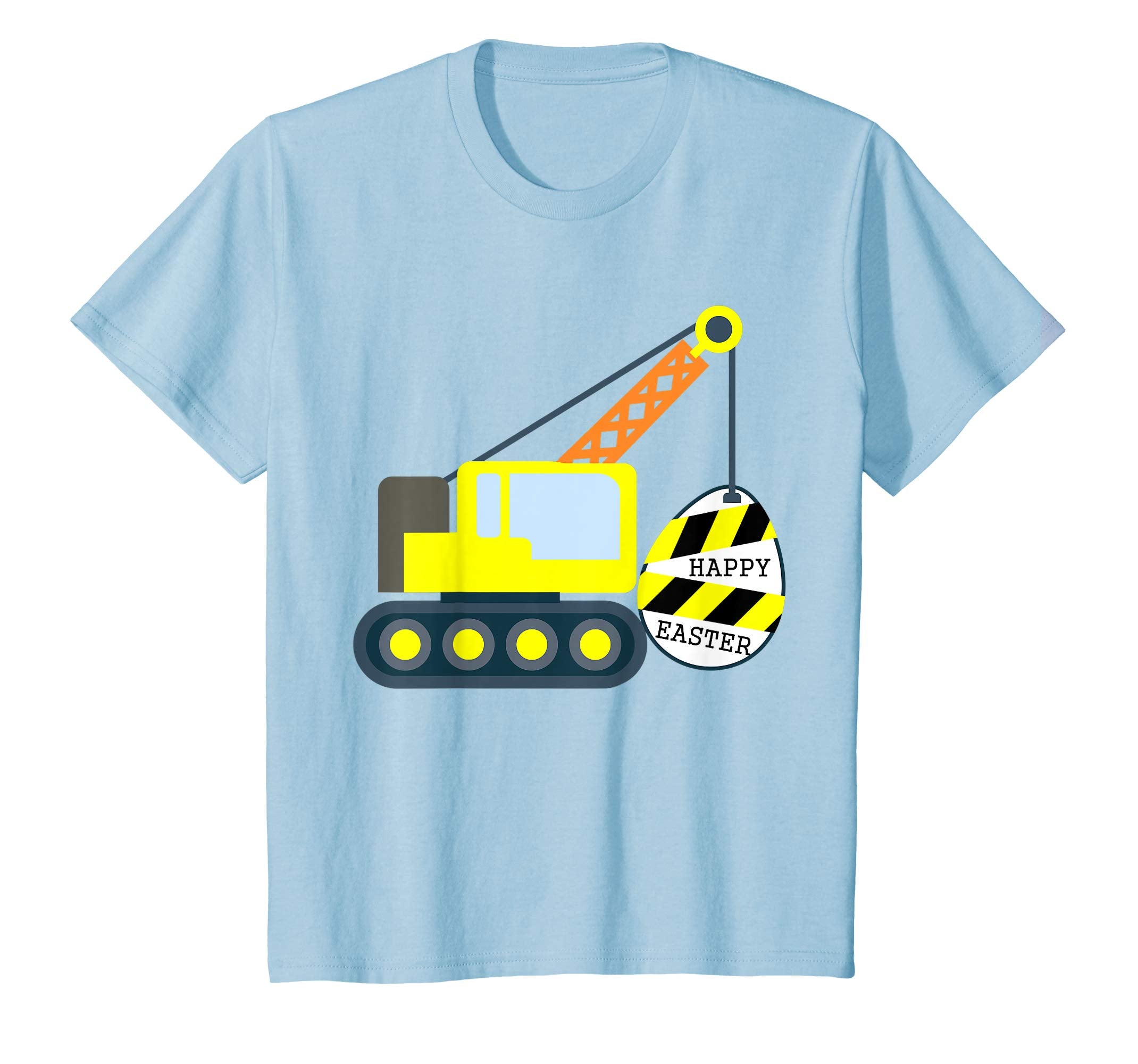 Kids Boys Easter Egg Crane Truck T Shirt Toddler Baby Little Boy