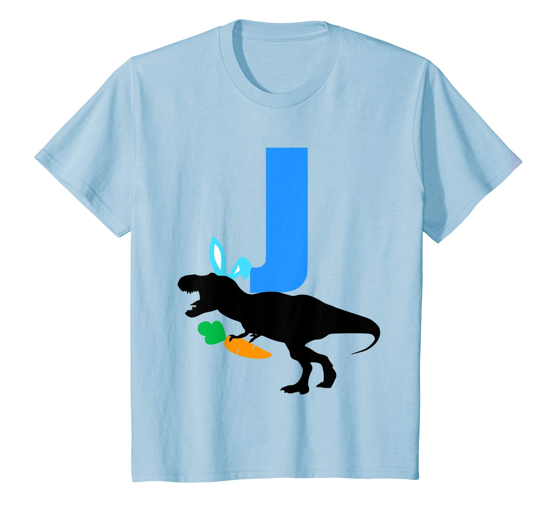 Kids Boys Funny Easter Dinosaur Pajama T Shirt Toddler Initial J