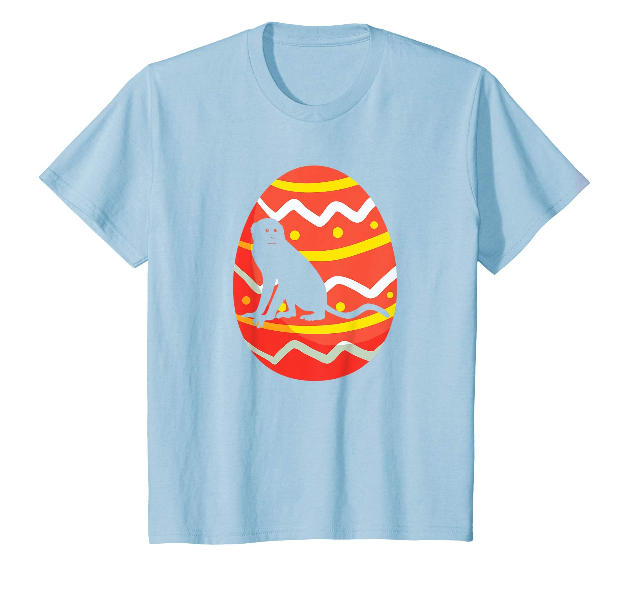 Happy Monkey Easter Egg Bunny T-Shirt for Kids Boys Girls