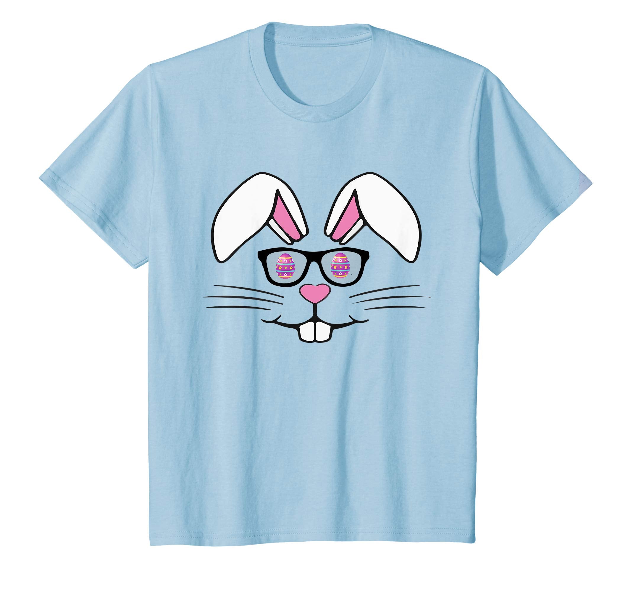 Cute bunny face easter t-shirt gift girls toddler kids