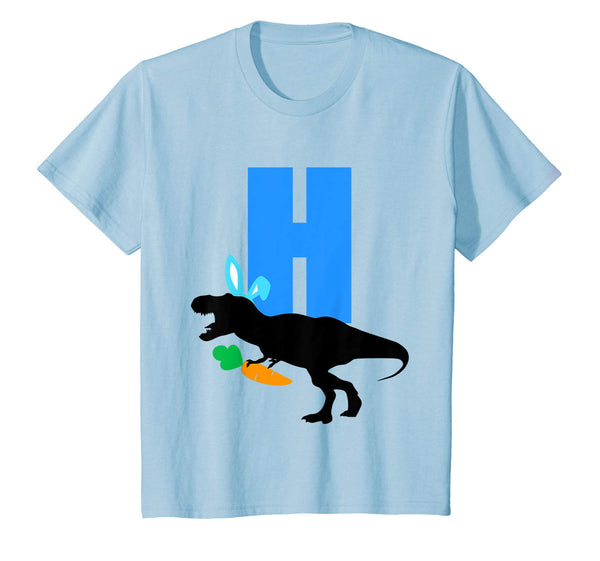 Kids Boys Funny Easter Dinosaur Pajama T Shirt Toddler Initial H