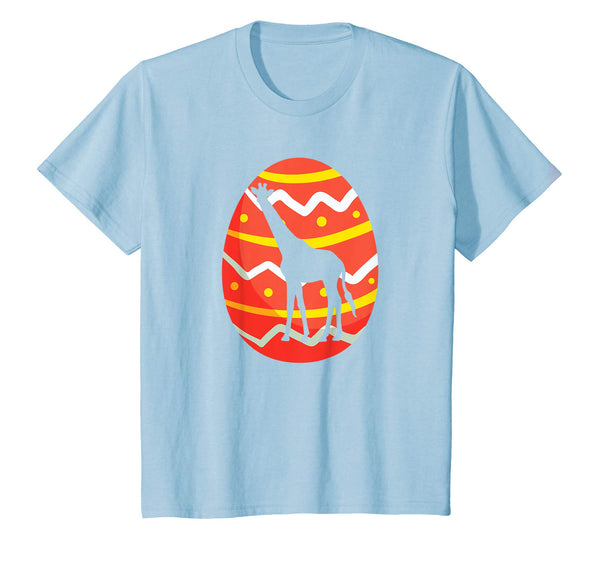 Happy Giraffe Easter Egg Bunny T-Shirt for Kids Boys Girls