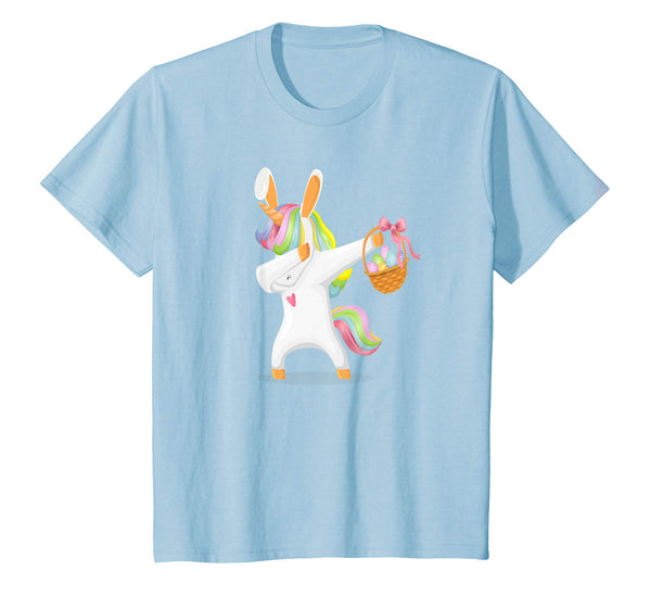 Dabbing Unicorn With Bunny Rabbit Ears &amp; Easter Basket Shirt