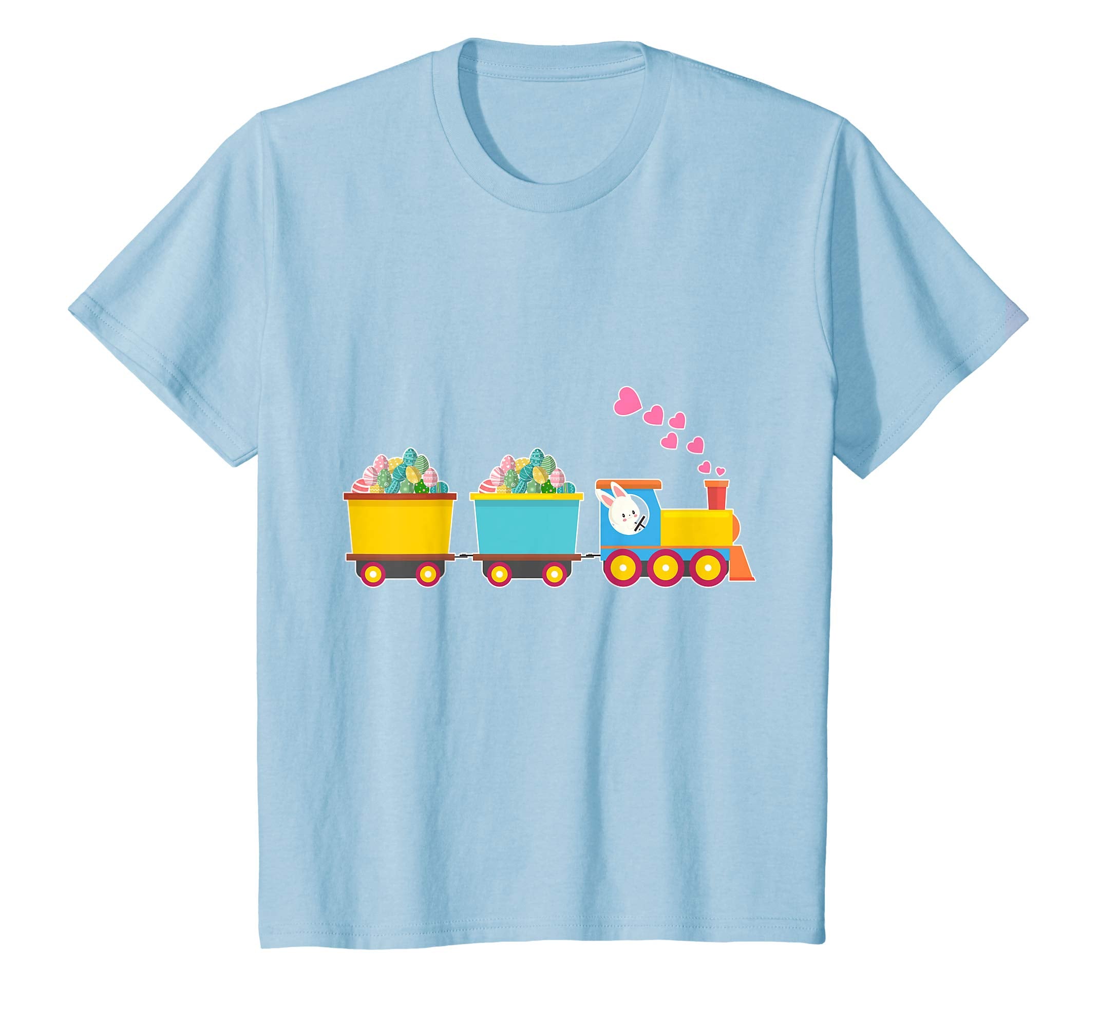 Bunny Rabbit Driving Train Carrying Easter Eggs Happy Shirt