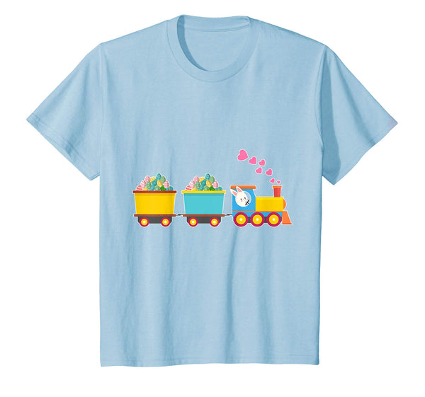 Bunny Rabbit Driving Train Carrying Easter Eggs Happy Shirt