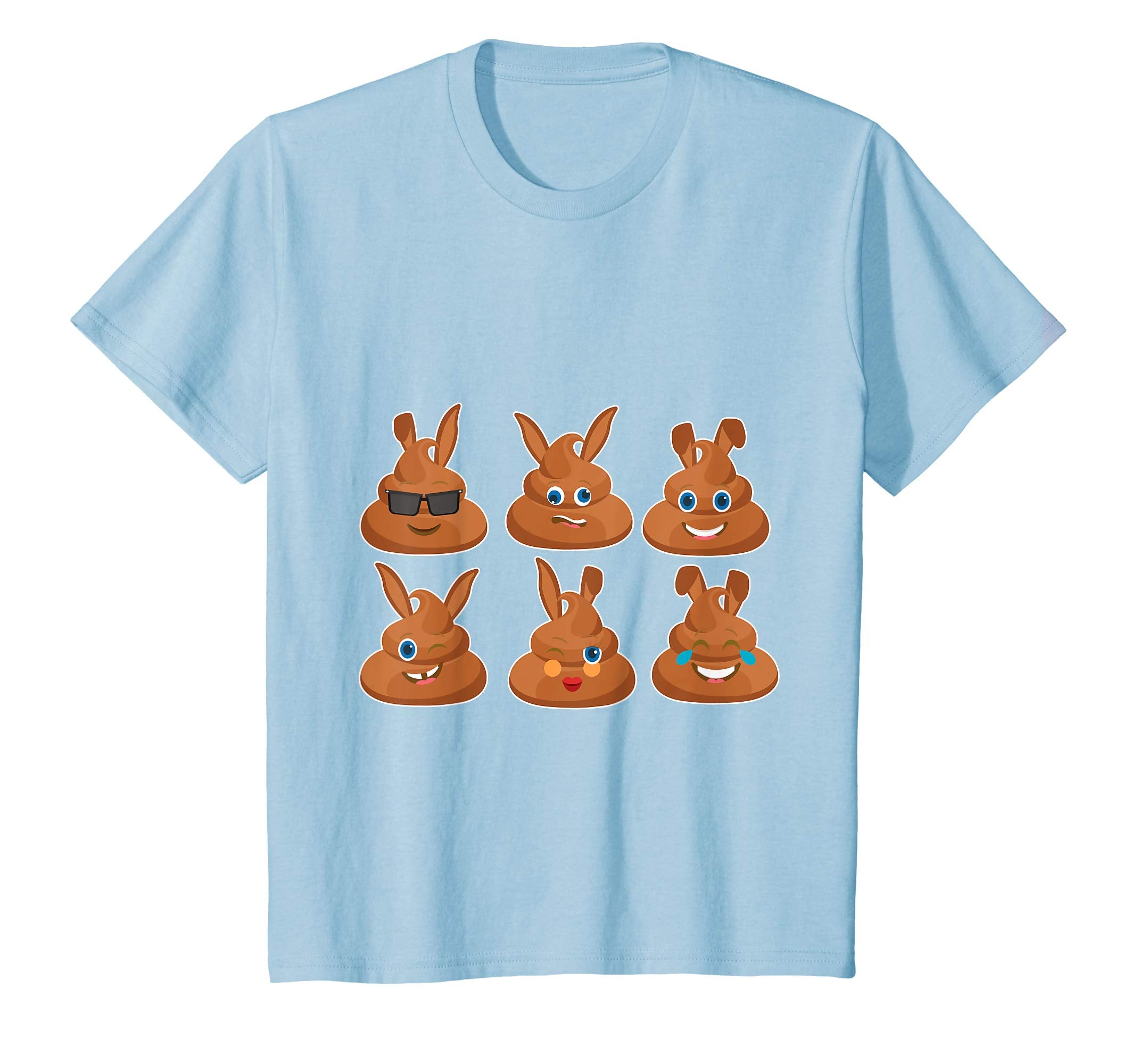 Cool Six Bunny Poops Emotion Faces Happy Easter Day Shirt