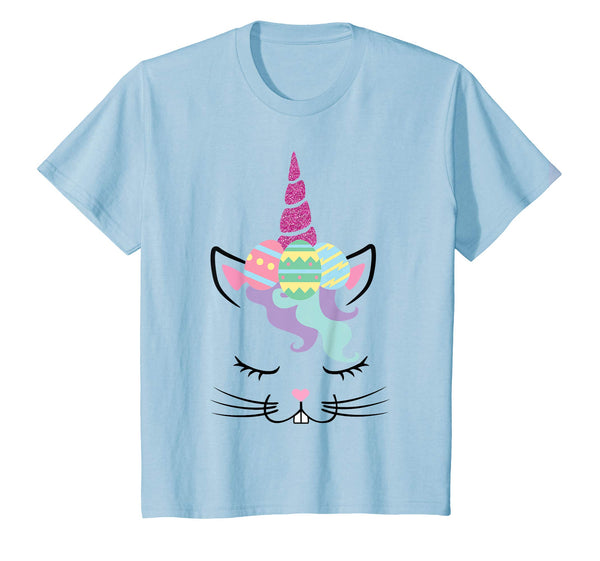 Girls Easter T-Shirt Bunny Rabbit Face Unicorn Shirt Gift