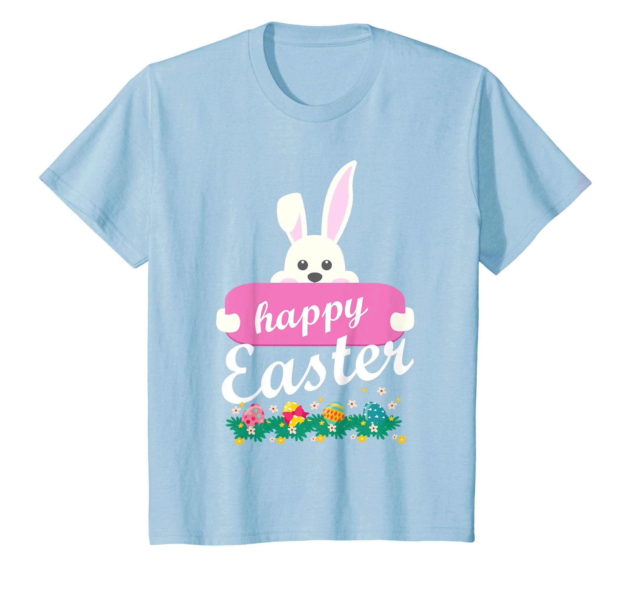 Bunny Rabbit Happy Easter Day Easter Eggs Flowers Shirt