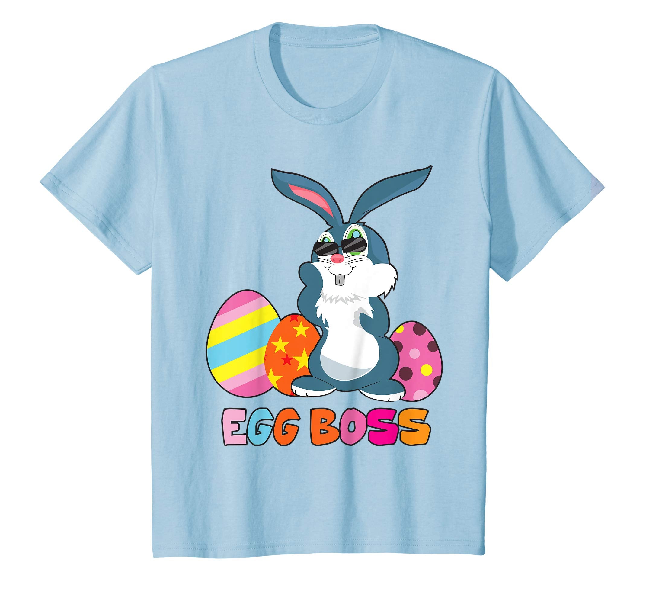 Egg Boss Easter Shirt For Kids Boys Girls Cute Easter Bunny