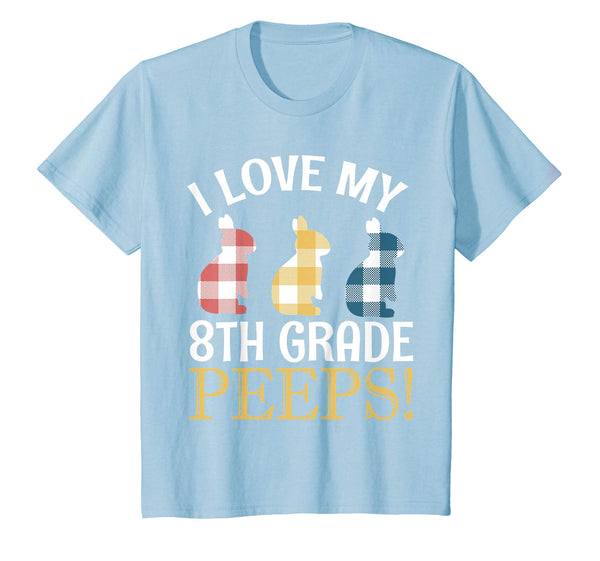 I Love My 8TH Grade Peeps Bunnies Vintage Retro Easter Shirt