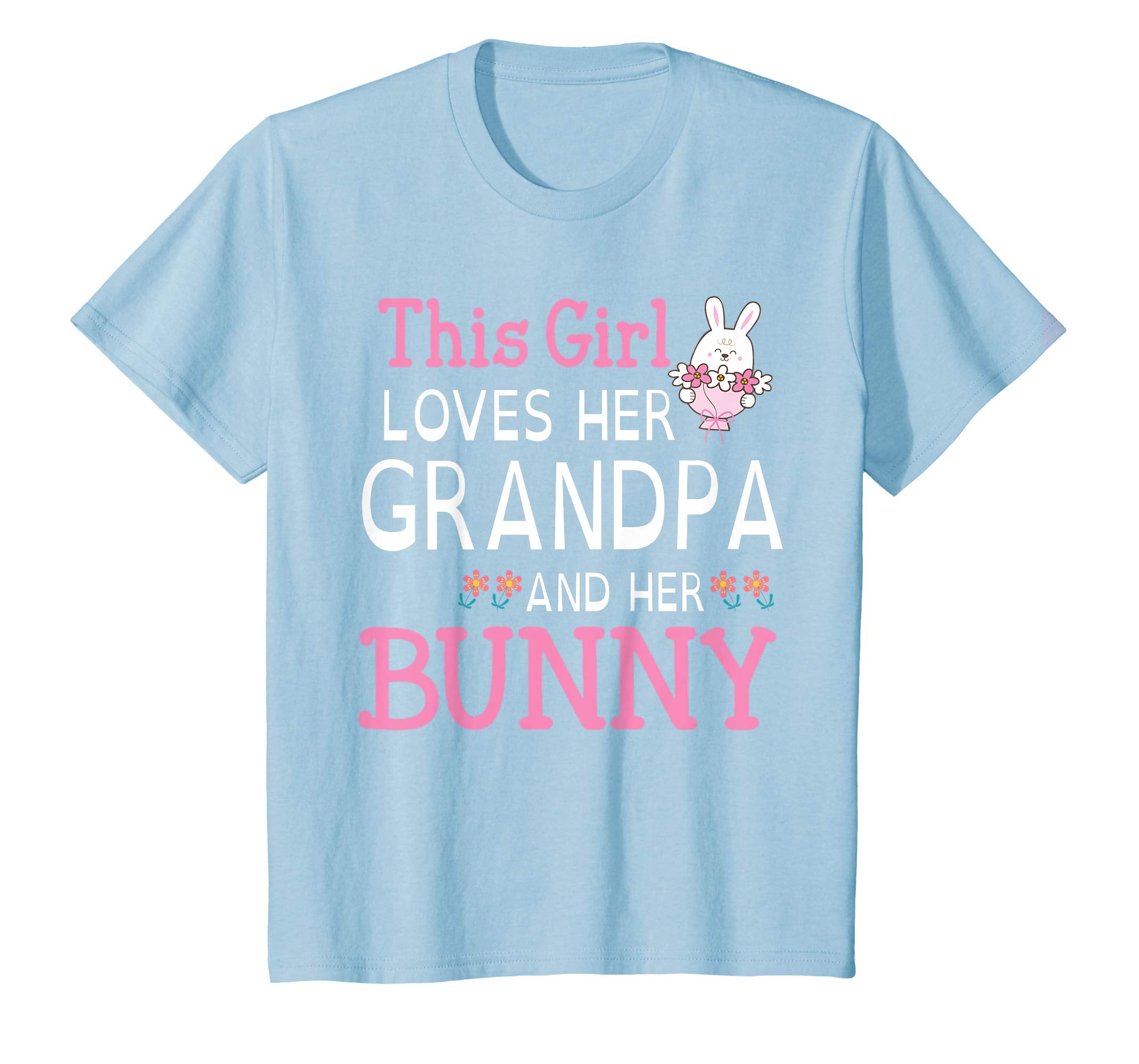 This Girl Loves Her Grandpa And Her Bunny Happy Easter Shirt
