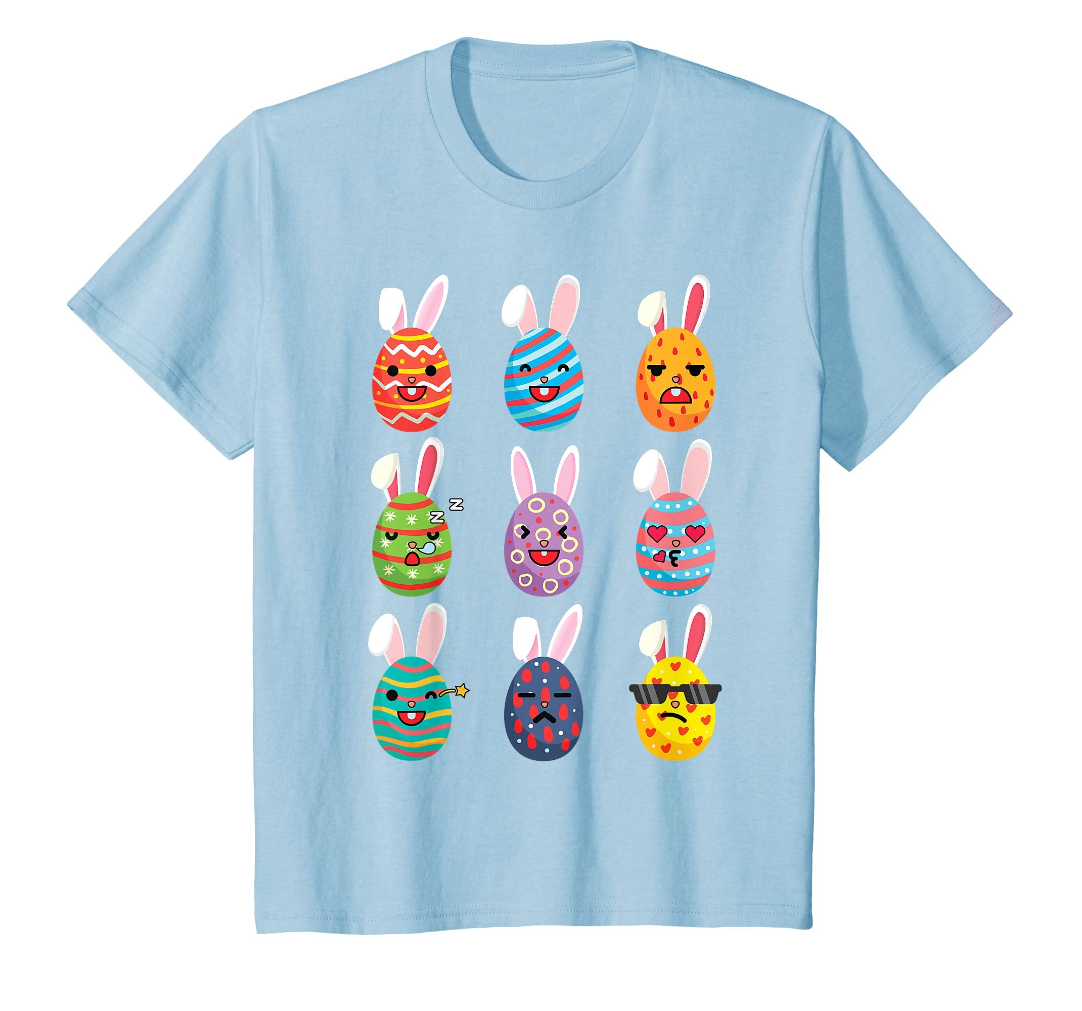 Nine Easter Eggs Bunny Emotion Face Happy Easter Day Shirt