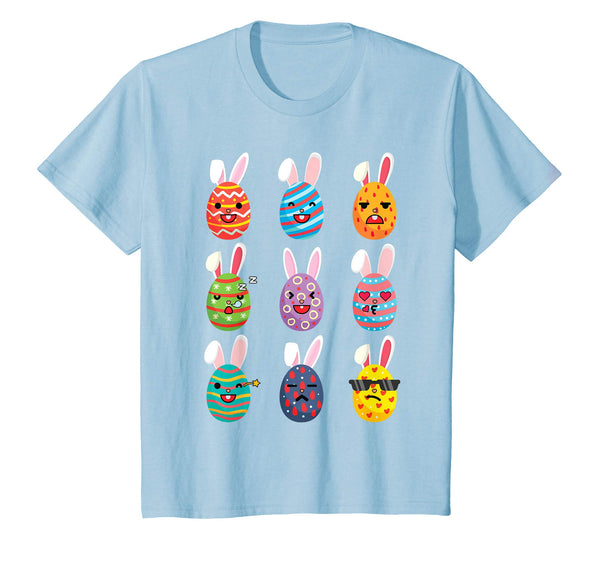 Nine Easter Eggs Bunny Emotion Face Happy Easter Day Shirt