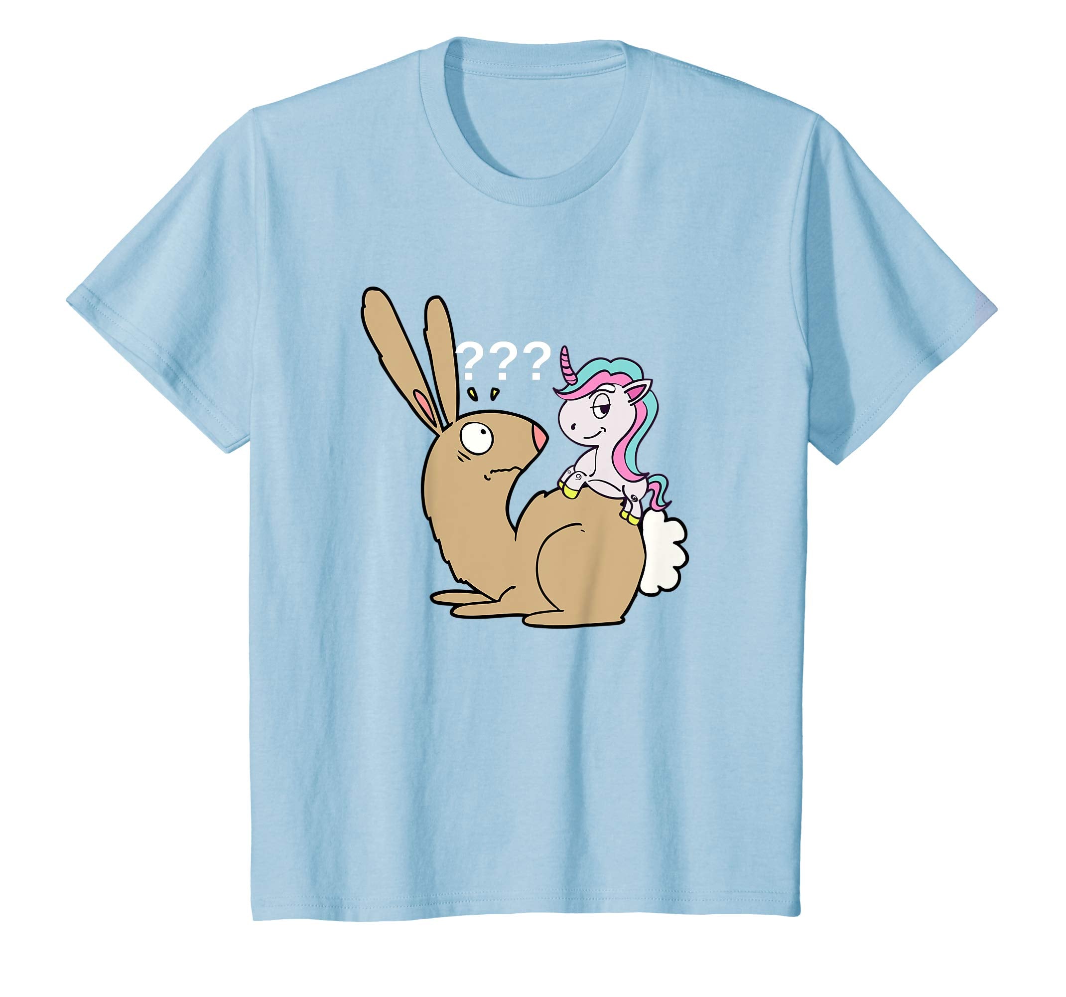 Unicorn riding easter bunny tshirt gift