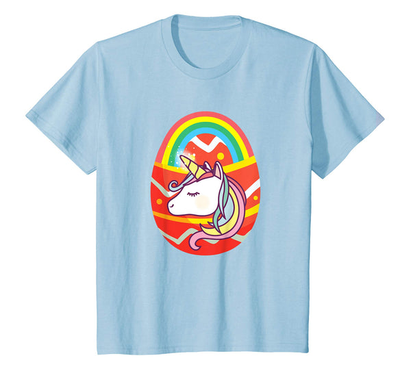 Cute Unicorn Rainbow Easter Bunny Egg T-Shirt for Kids Girls
