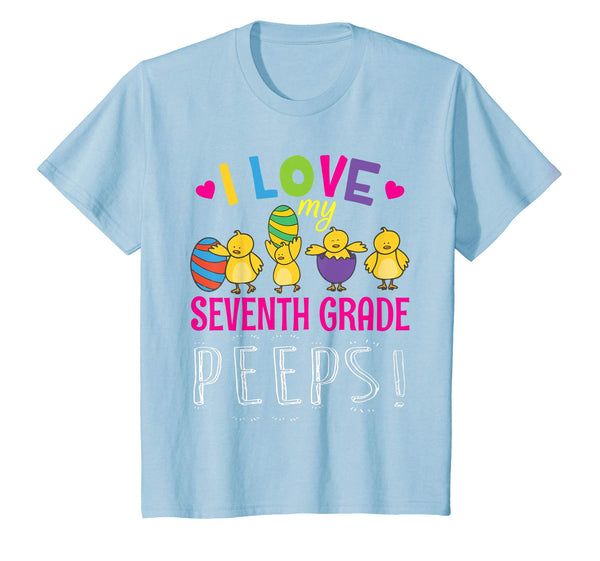 Heart Chicks Easter Eggs I Love My Seventh Grade Peeps Shirt