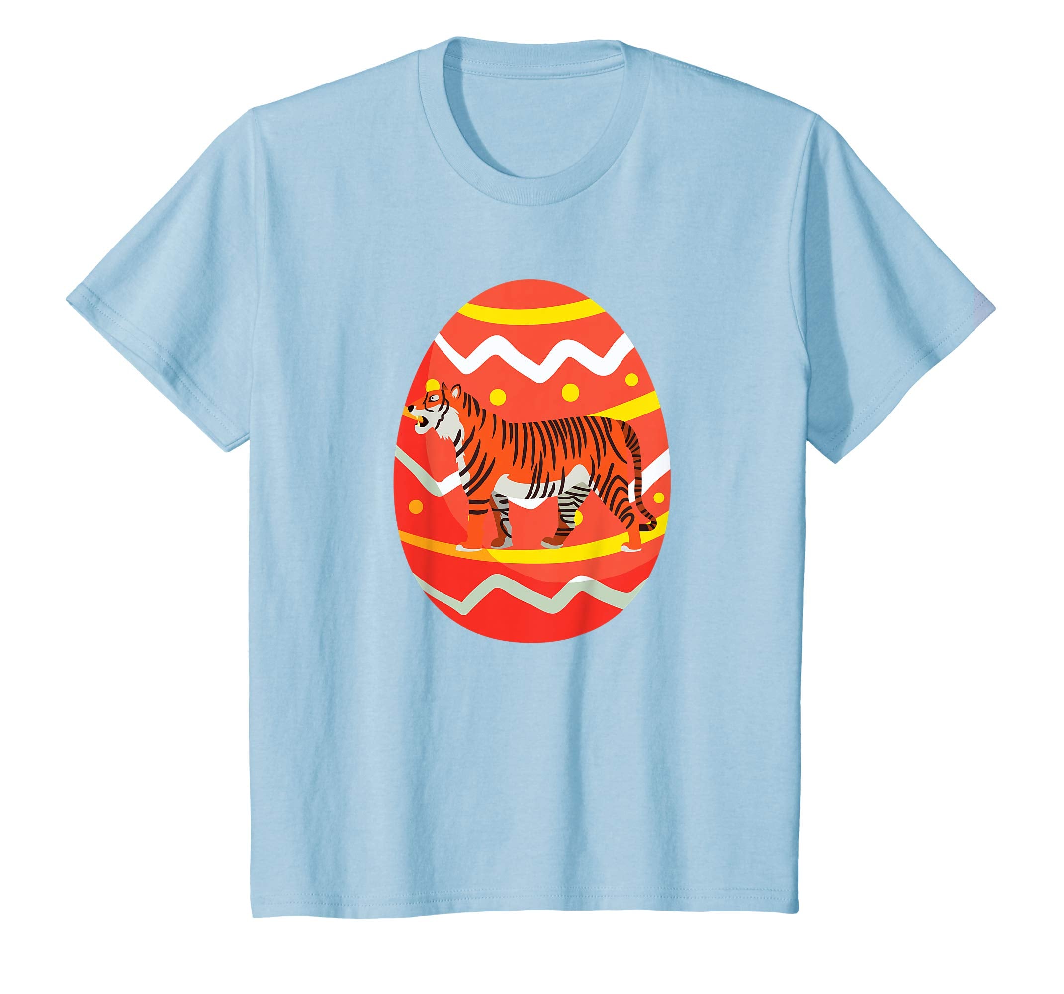Happy Tiger Easter Bunny Egg T-Shirt for Kids Boys Girls