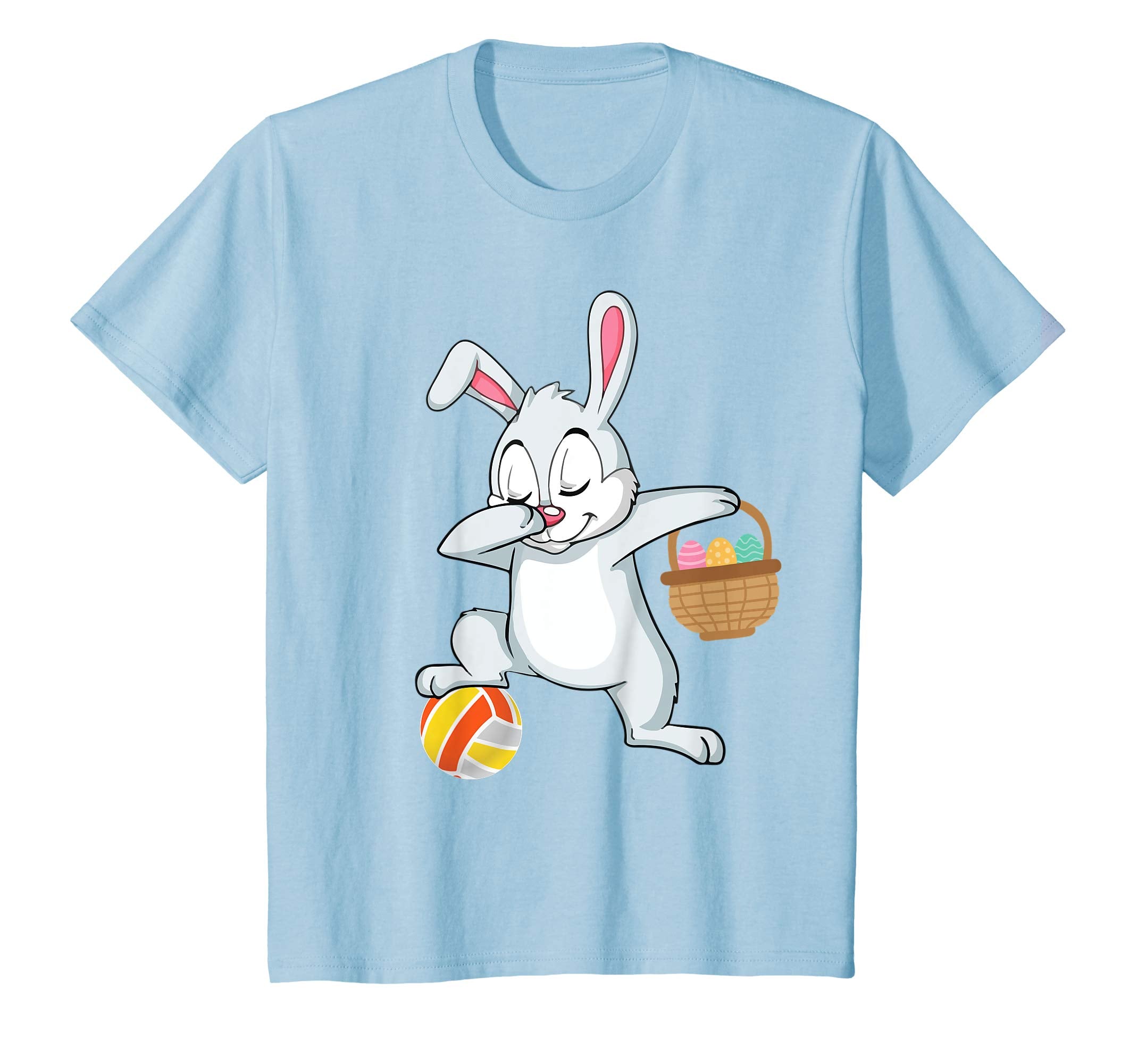 Bunny Rabbit & Easter Eggs Dabbing Playing Volleyball Shirt
