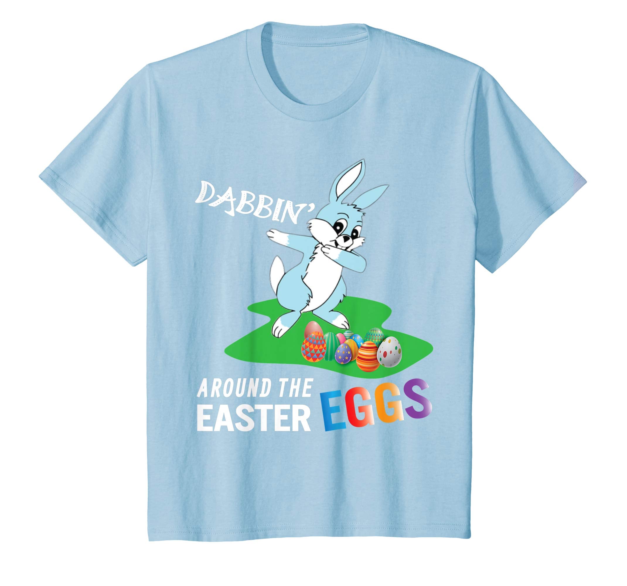 Blue Bunny Rabbit Dab Dabbin' Around The Easter Eggs Shirt